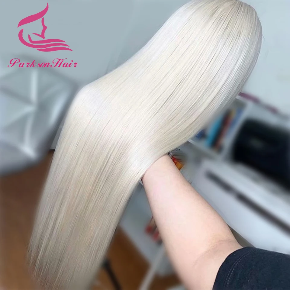 Parrucca per capelli umani biondo cenere platino senza colla 5x5 HD parrucca anteriore in pizzo trasparente per le donne parrucca in pizzo senza colla di colore bianco dritto
