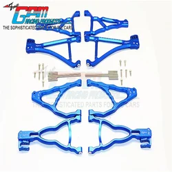 Braccio di sospensione superiore e inferiore anteriore + posteriore in alluminio GPM-SET 32 pezzi per aggiornamento TRAXXAS 1/10 E-REVO 560871/REVO/SUMMIT