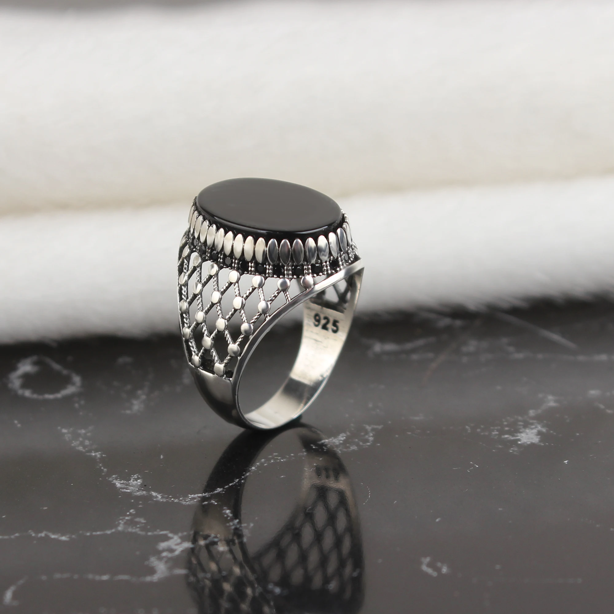 925 Sterling Silver Ring for Men Onyx Stone Jewelry Fashion Vintage Gift Onyx Aqeq Mens Rings All Size