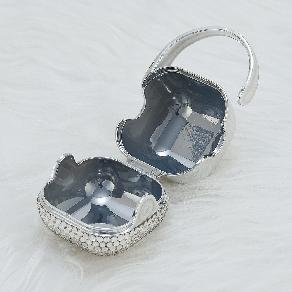 MIYOCAR bling silver Metallic bling pacifier box pacifier holder BPA free Luxury baby shower gift images - 6