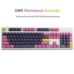 142 Keys GMK Retrowave Keycaps Cherry Profile PBT Dye Sublimation Mechanical Keyboard Keycap For MX Switch With 1.75U 2U Shift