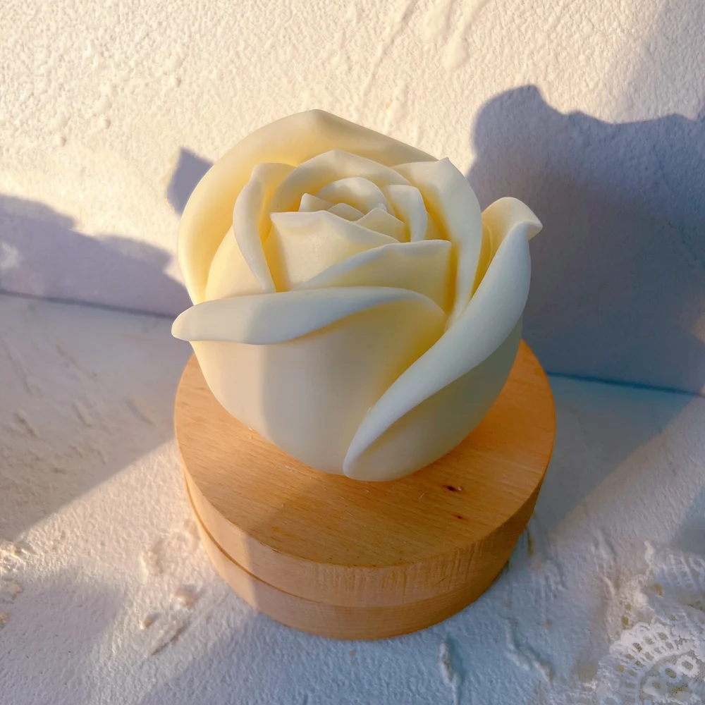3 Sizes Rose Shaped Candle Mold Valentine\'s Day Gift idea Flower Rose Ball Silicone Mold Home Decor Anniversary Gift