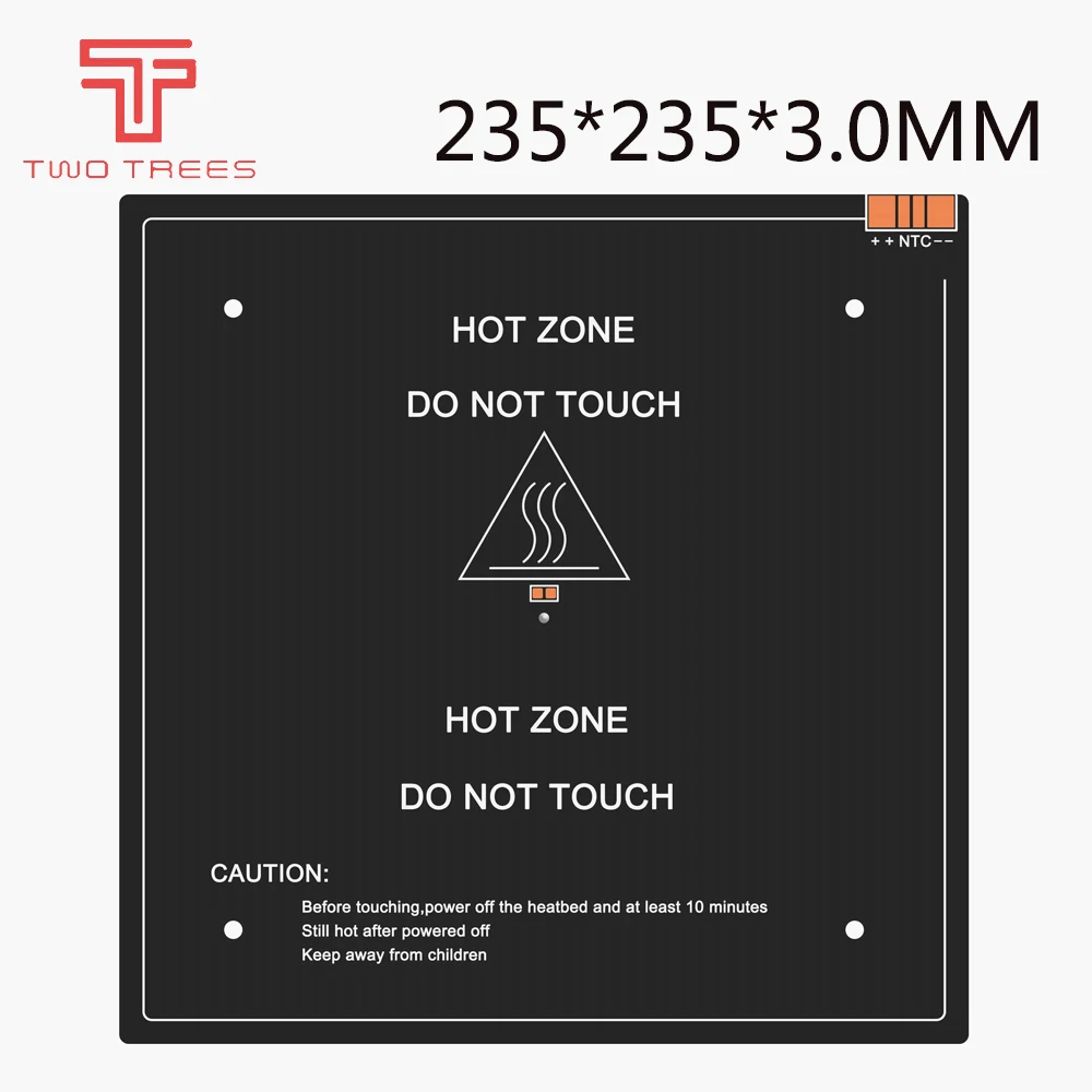 235*235*3.0mm 3D Printer Parts MK3 Hotbed Latest Aluminum Heated Bed for Hot Bed Support 24V 100/140/220W 235*235*3.0mm Black