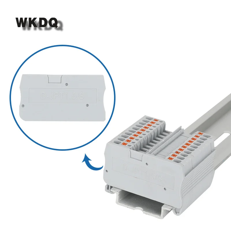 1Pc D-PT1.5 Barrier Plate For PT 1.5 Push-in Wire Electrical Connector Din Rail Terminal Block Accessories End Cover D-PT 1.5