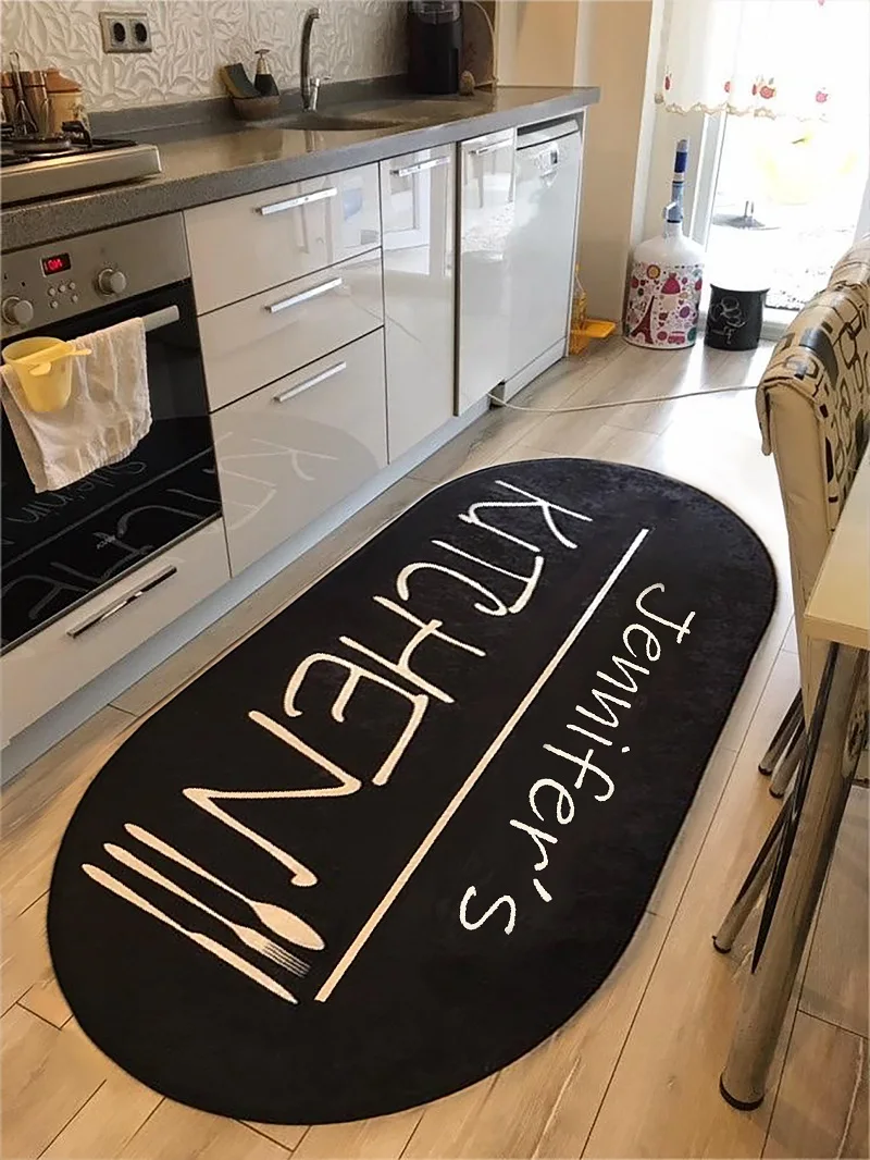 My Kitchen Concept Personalized Antibacterial Non Slip Leather Base Carpet Rug Runner