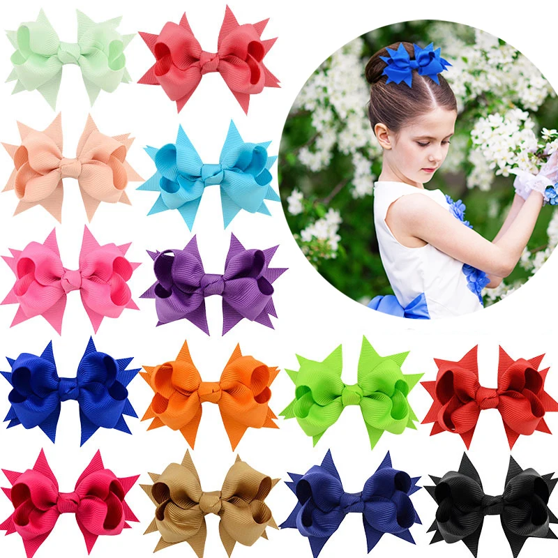 40PCS Baby Girls Hair Bows Clips  3Inch Grosgrain Ribbon Hairpins Barrette for Kids Children Gifts Accessories Infant Toddler