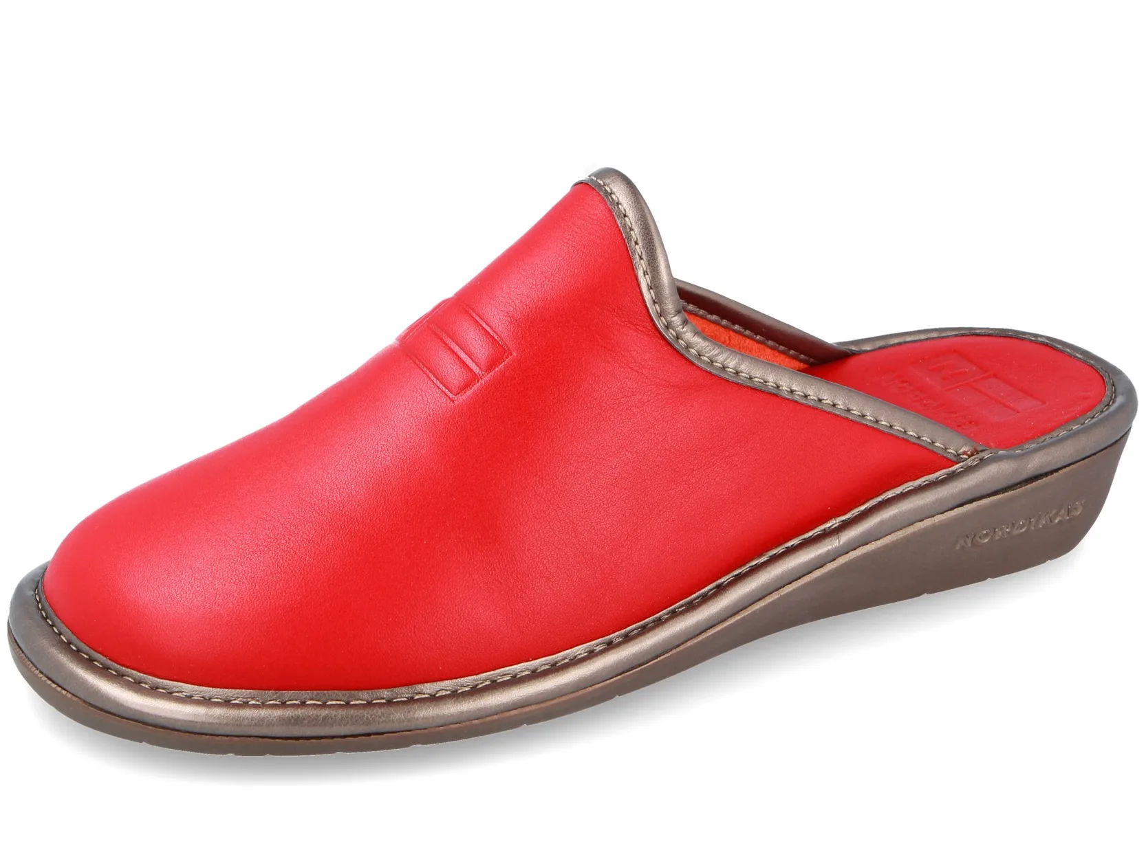 Red leather 7399 Nordikas, Shoeshop, women's shoes, slippers, home shoes, women's slippers, flat shoes