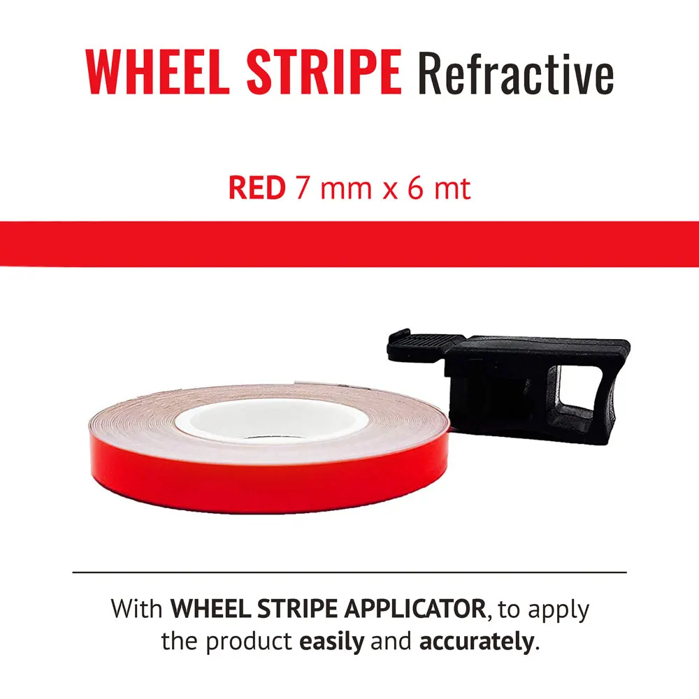 Wheel Stripe reflective adhesive strips for motorcycle wheels, 7 mm with applicator