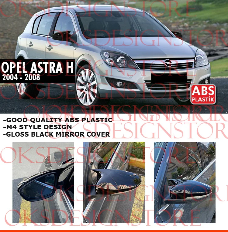 For OPEL ASTRA H 2004 2010 MIRROR COVER GLOSS BLACK easy assembly special Part sline