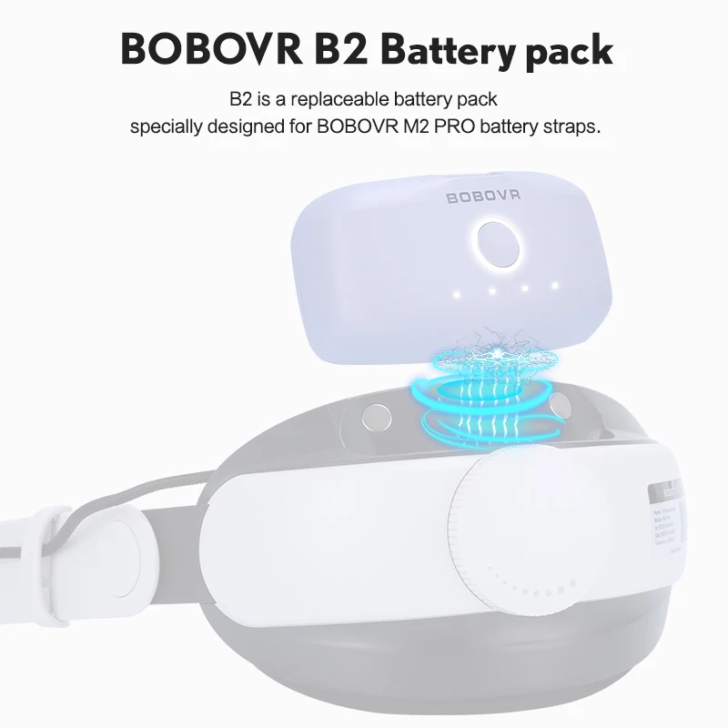 BOBOVR-Batterie de rechange B2 pour M2 Pro, batterie de rechange, 5200mAh, connexions magnétiques pour Quest2, augmentation d\'environ 3 heures de