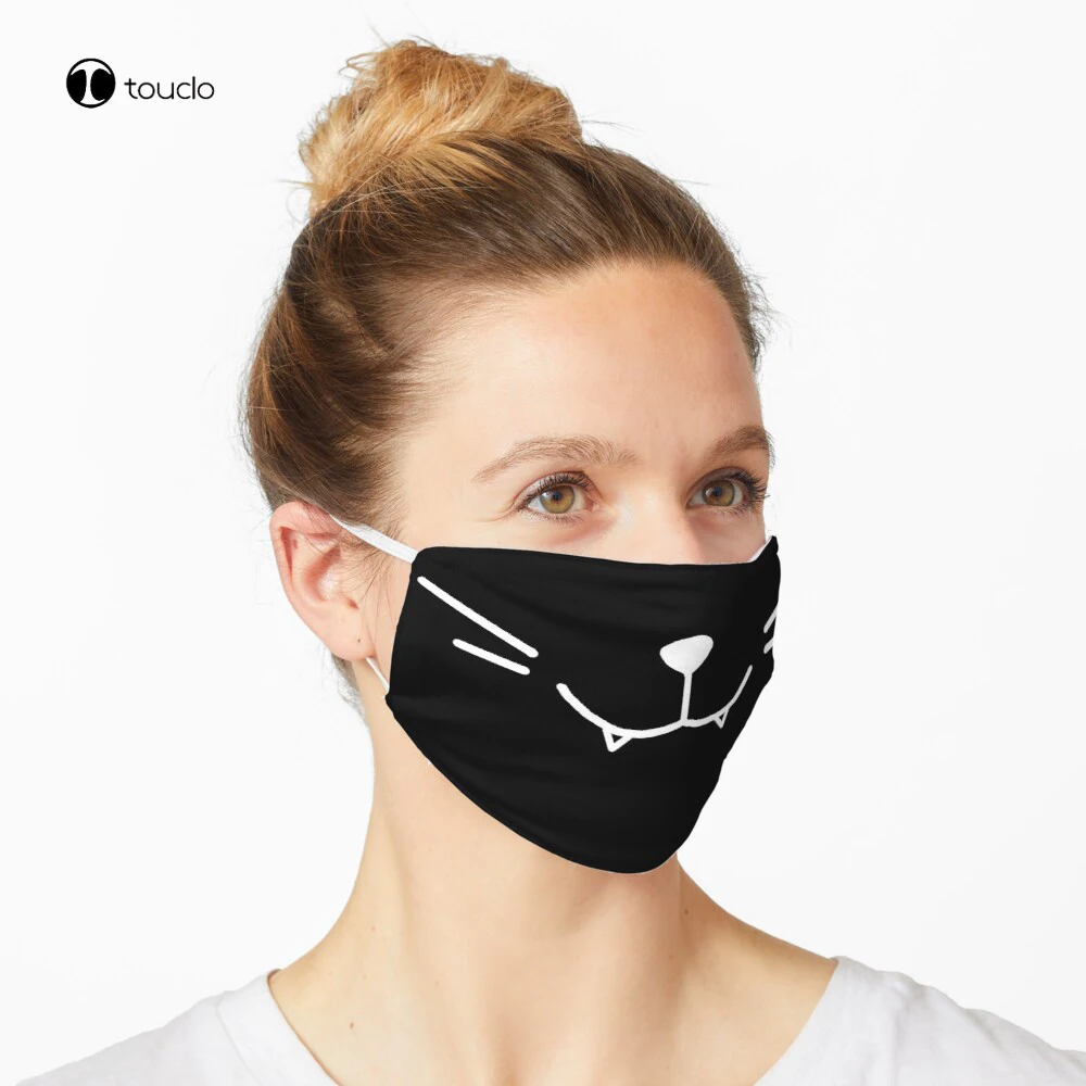 Dark Happy Kitty-mascarilla facial con filtro, máscara de bolsillo, reutilizable, lavable