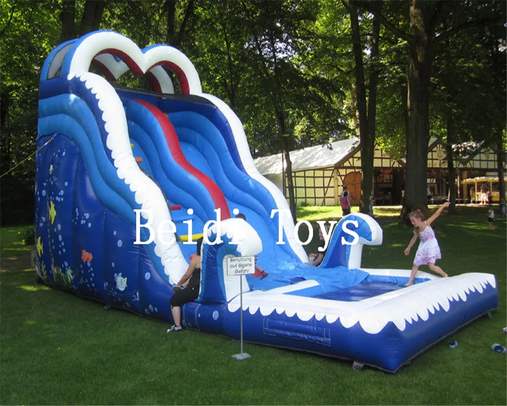 

Commercial rental summer hot marine inflatable pool, water slide