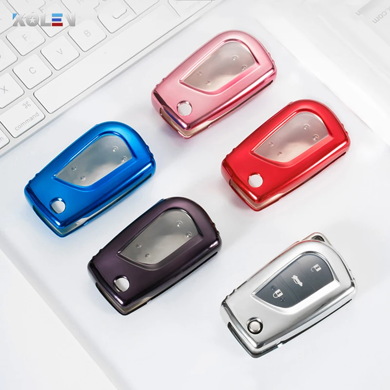 Miękka TPU obudowa kluczyka do samochodu pełna obudowa Fob dla Toyota Corolla Auris Reiz Avensis Rav4 Hilux Yaris Aygo Scion Revo Fortuner TC IM