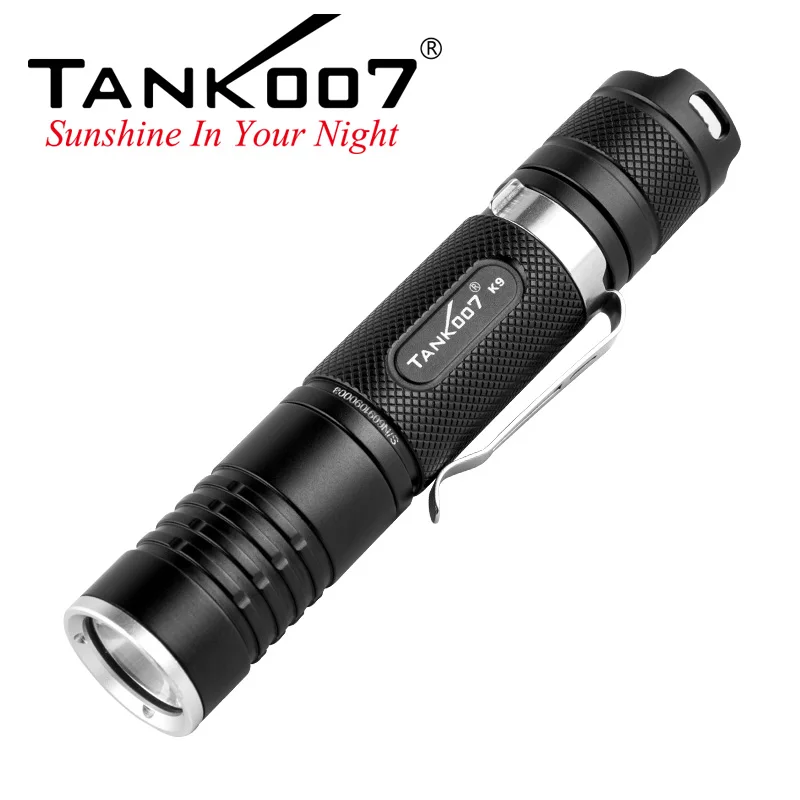 TANK007 Outdoor Police 700 lumens High Power LED Flashlight Straight Shape Blacklight Mini Portable Lamp Waterproof Fishing Lamp