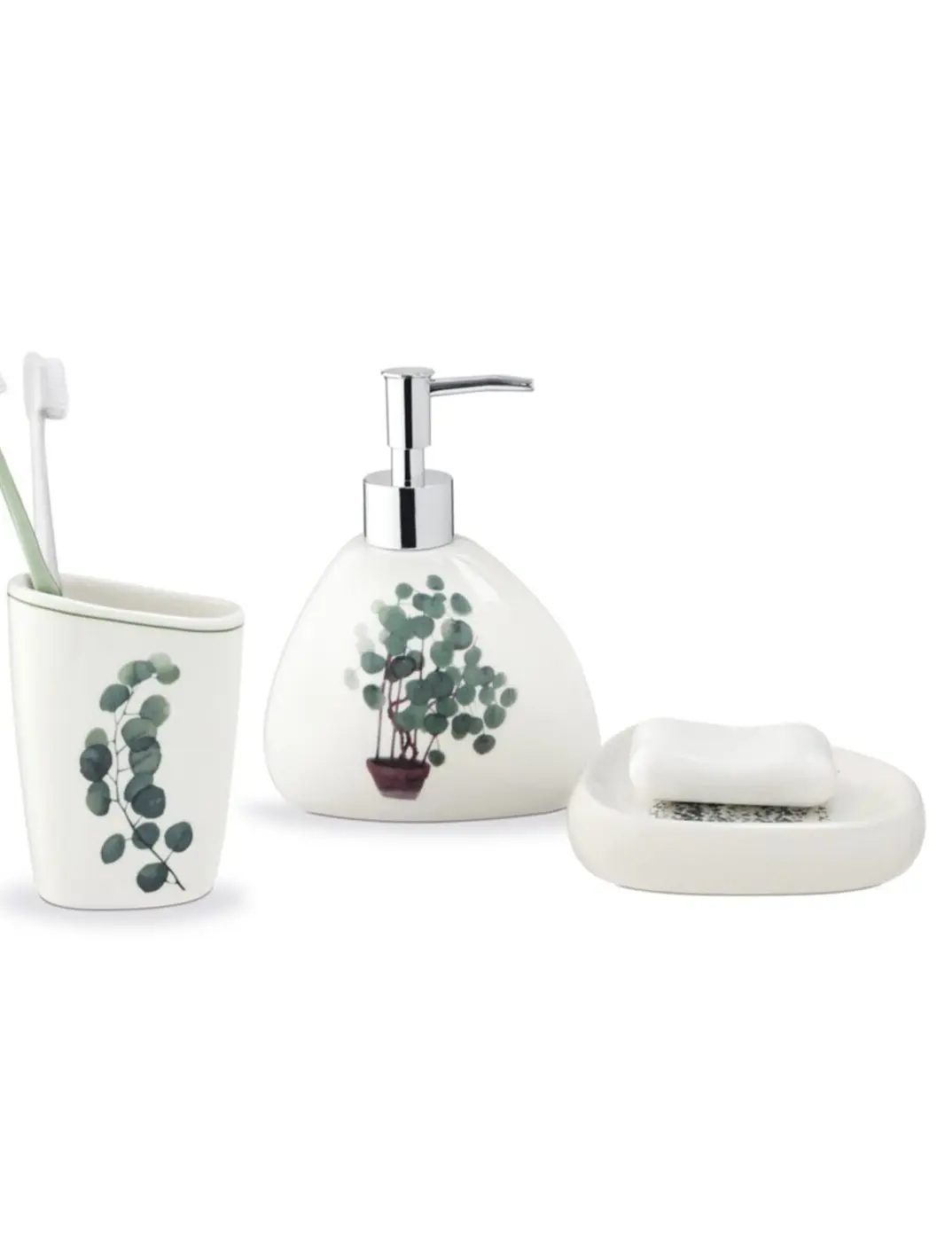 3 Pecies Luxury Ceramic Bathroom Accessories Set Durable Quality Patterned Toothbrush Holder Liquid Soap Dispenser Soap Holders