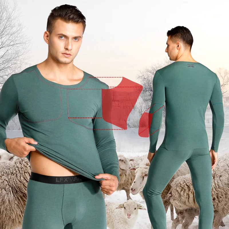 52025 Warm Thermal Underwear with Merino Wool Premium Seamless Soft Warm Long Johns Men Women Fleece Thermals BLACK FRIDAY SALE