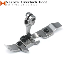 Narrow Presser Foot for 4 Thread Industrial Overlock Sewing Machine Parts Fit Siruba 747 Pegasus M652 M752