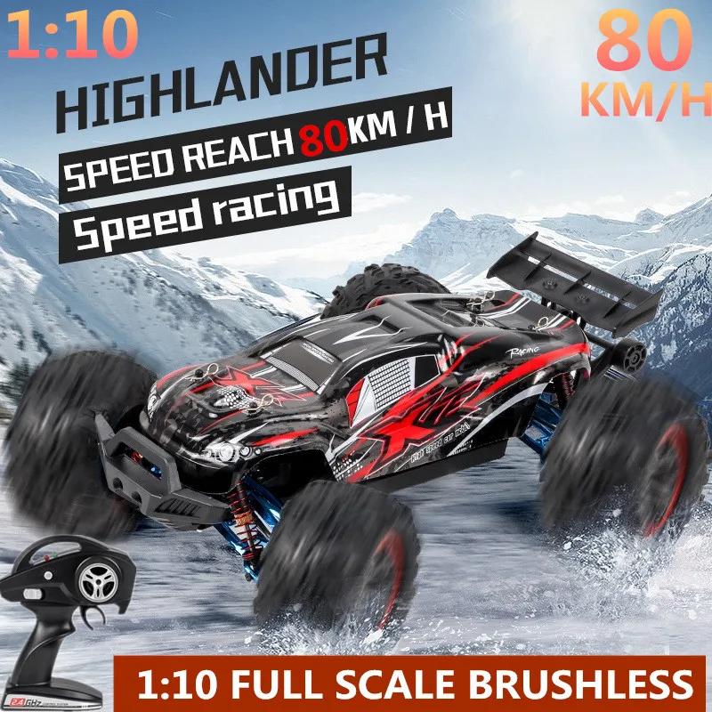 1:10 Professional Brushless 4WD RC Racing Drift Car 80 KM/H fuoristrada 2.3KG sterzo telaio in lega modello Buggy RC