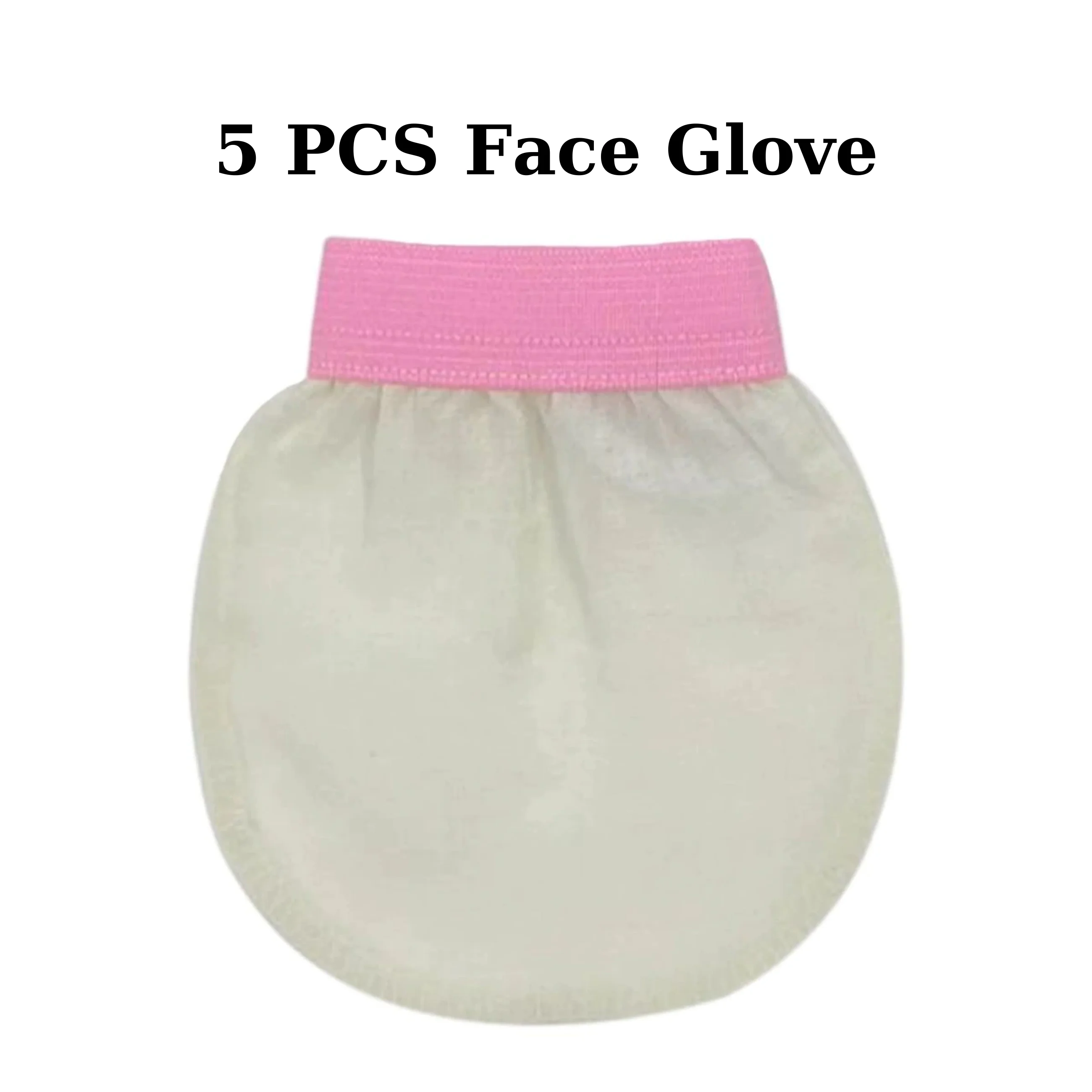 Turkish Hammam Scrub Mitt Set 5PCS 100% Raw Cocoon Silk Exfoliating Facial Glove for Massage Tan Removal and Face Care