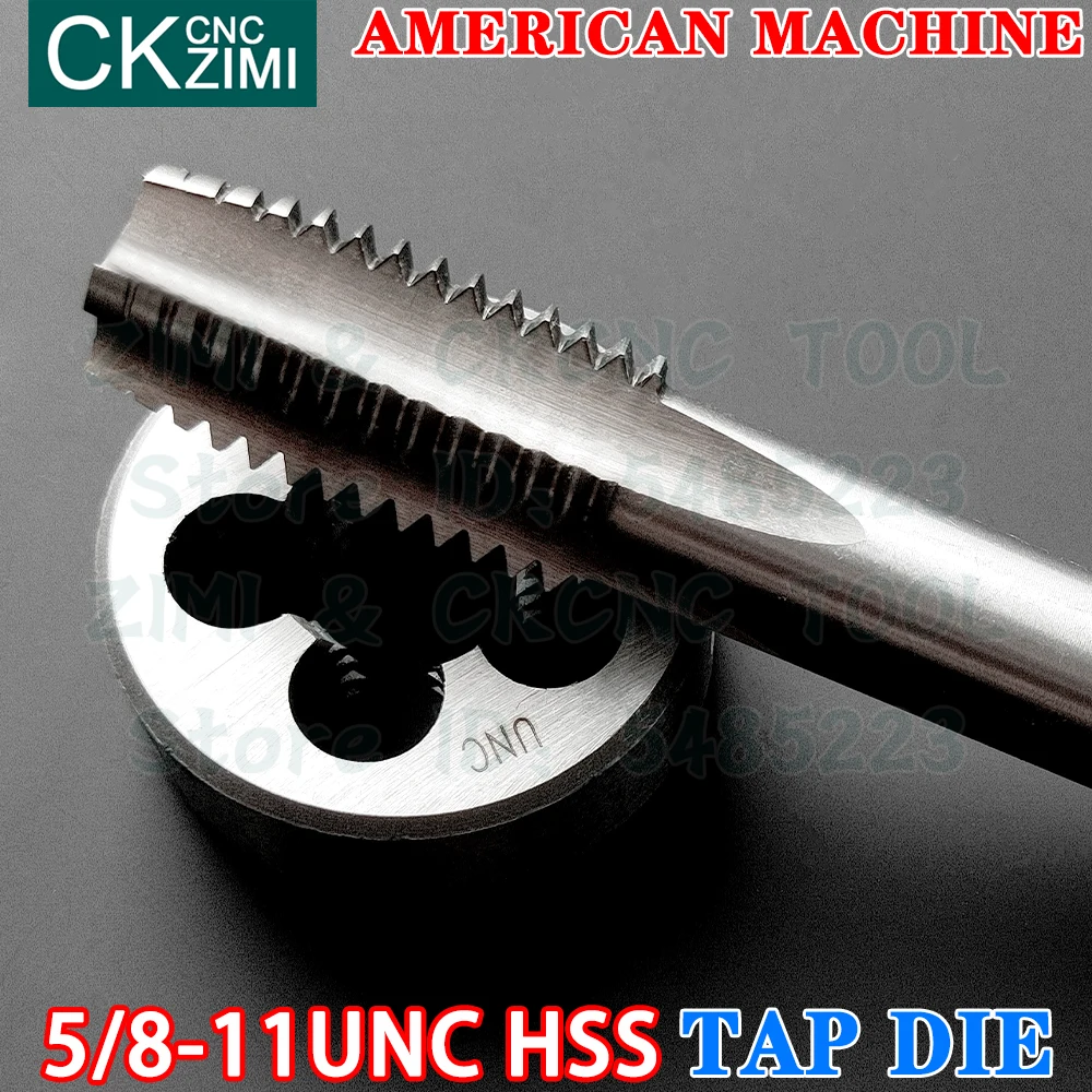 5/8-11UNC 5/8-11 UNC HSS ストレートハンドルアメリカンスタンダードマシンダイタップ 高速度鋼線盗聴ドリルラウンドダイメタル