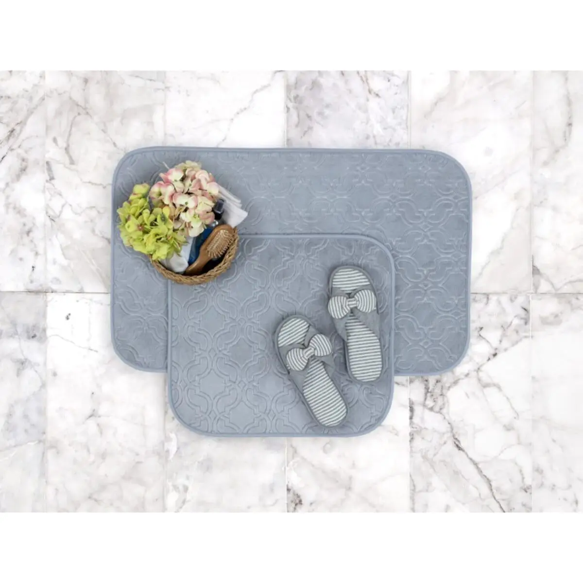 Prunella Bath Mat - Light Blue - 50x80 45x50 Cm Super Absorbent Floor Mat Anti Slip 30 Quick Drying Bathroom Mat Floor Carpet