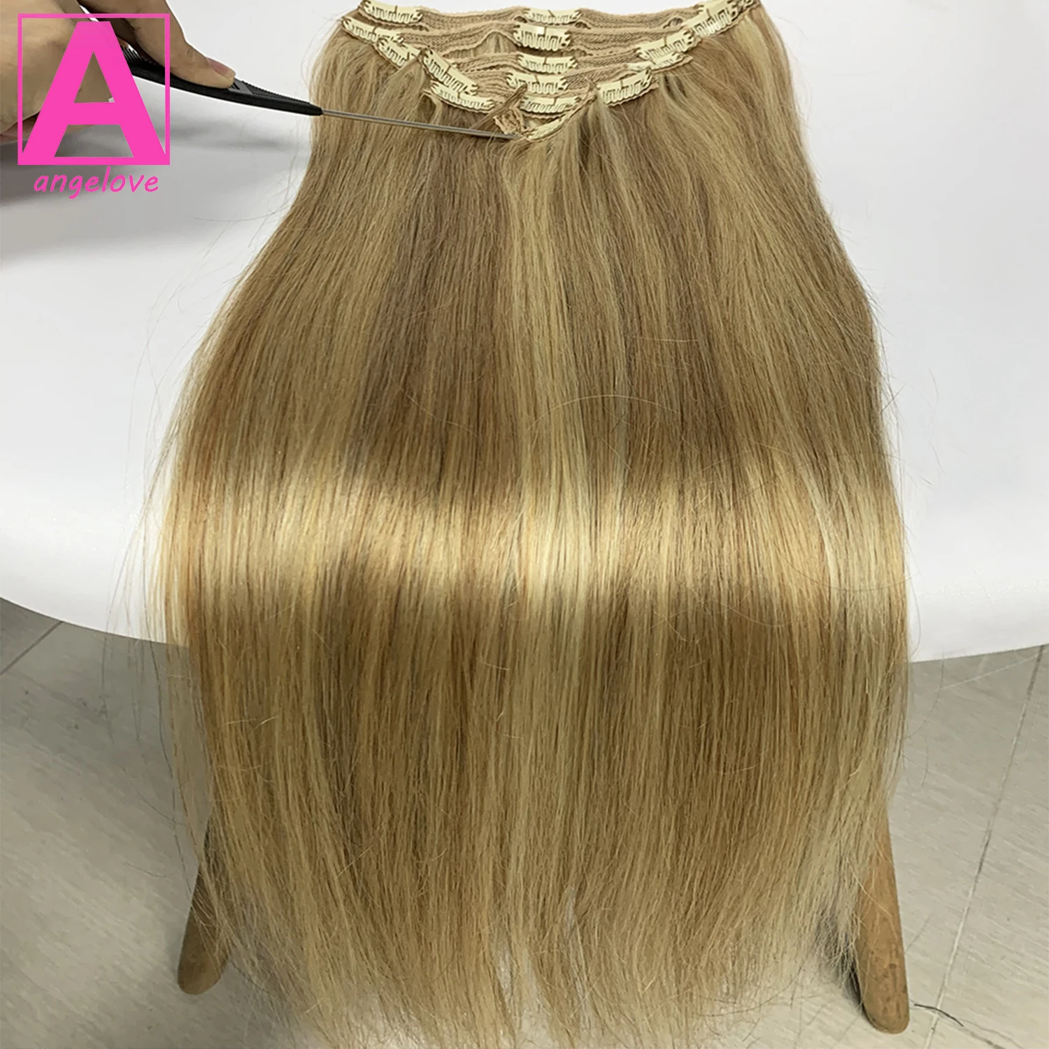 Grampo em linha reta em extensões do cabelo humano 100 g/set grampo em linha reta na extensão cabeça cheia grampo brasileiro na extensão do cabelo