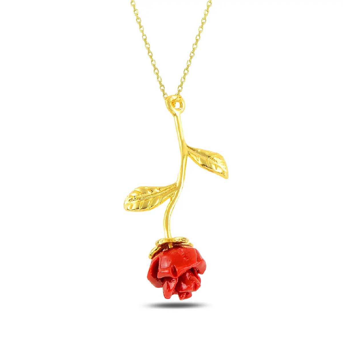 rose necklace with a luxurious distinctive design decorated with zircon stone, sterling silver 925, high quality and guaranteed