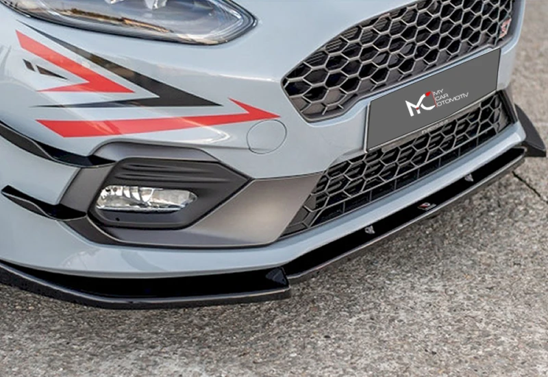 Max Design przedni spojler zderzaka dla Ford Fiesta MK7 2017 + ST akcesoria samochodowe splitter spoiler nadwozia dyfuzor tuning samochodu skrzydło boczne