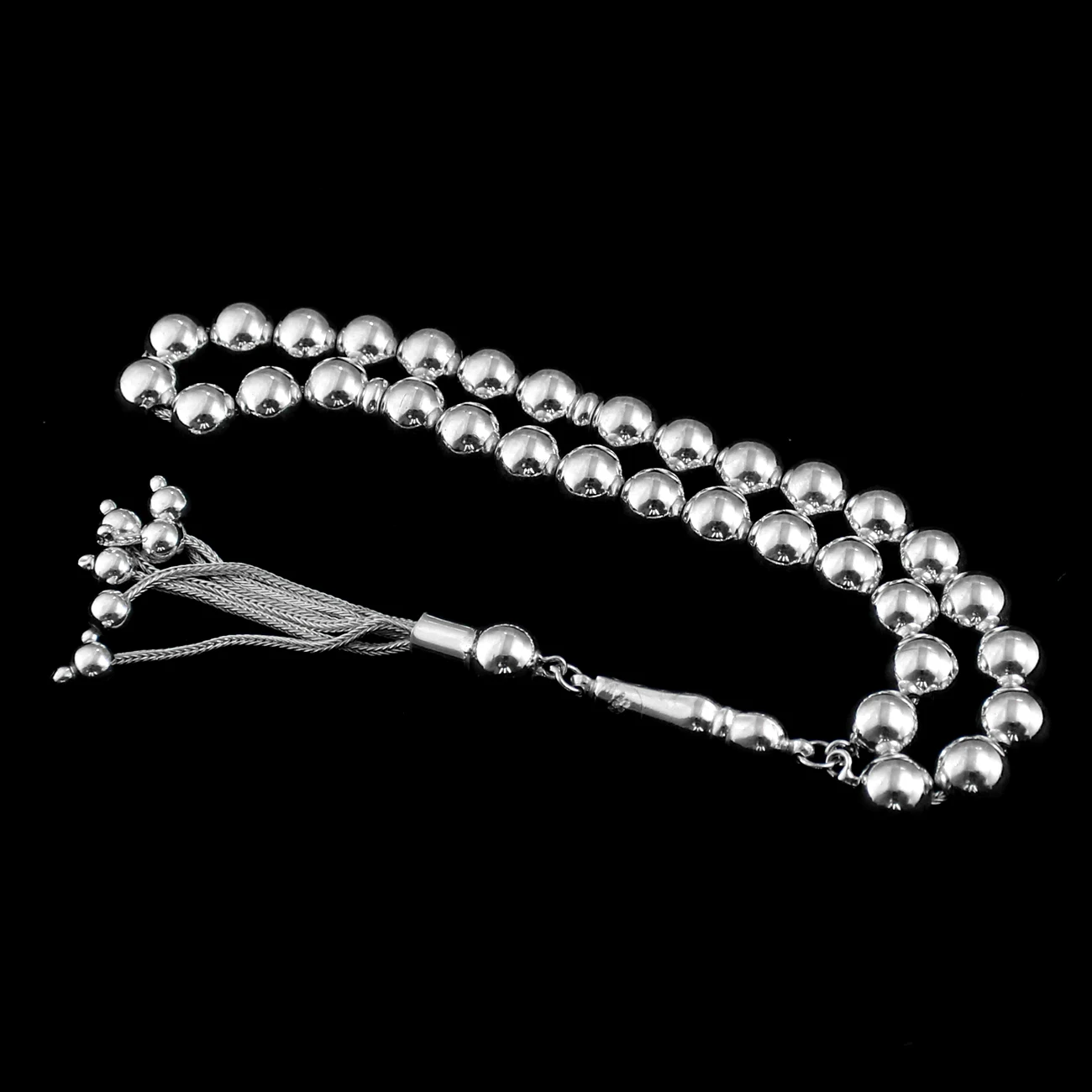 Real Pure 925 Sterling Silver Rosary For Men 33 Beads High quality Handmade Tasbeeh Tasbih Prayer Muslım Turkish Style Bracelet Accessory Retro Gift