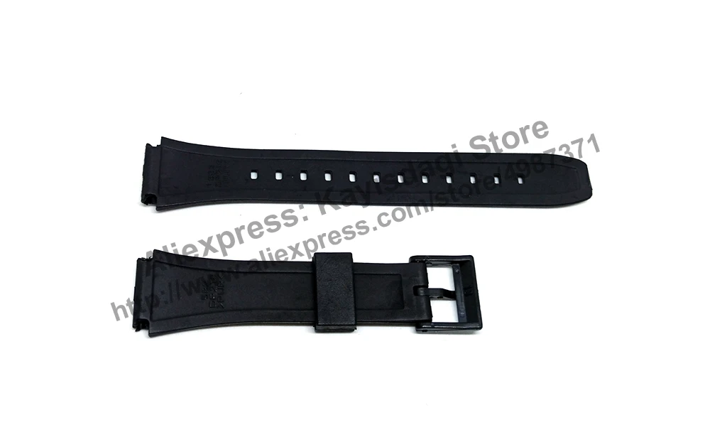 18mm Black Rubber Watch Band / Strap Compatible for Casio DB-36-1AV , DB-36-9AV - ( DB36 )