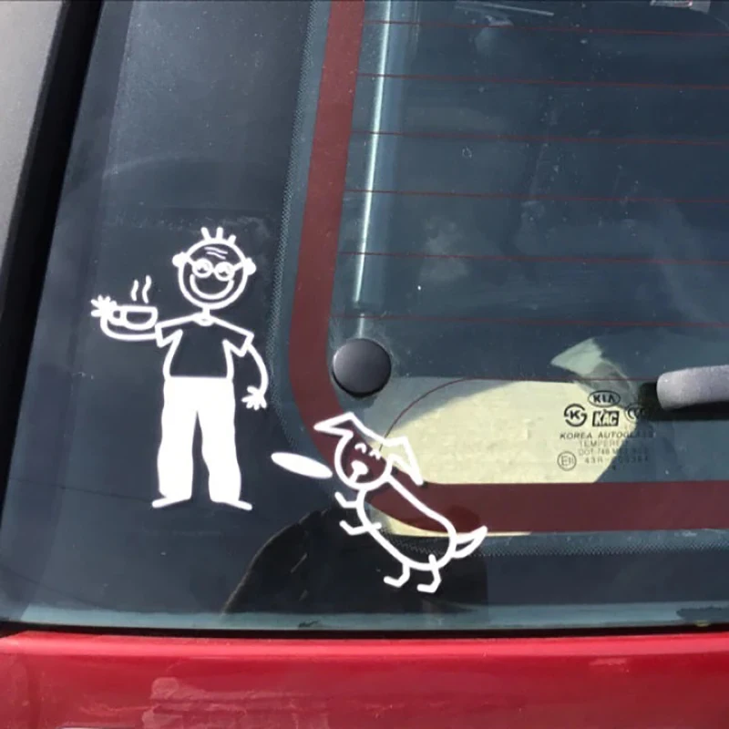 Diy Cartoon Familie Auto Aufkleber, Auto Fenster Stoßstange Vinyl Lustige Aufkleber Aufkleber, Hunderte Figuren Optional, Vater Mutter Sohn Haustiere