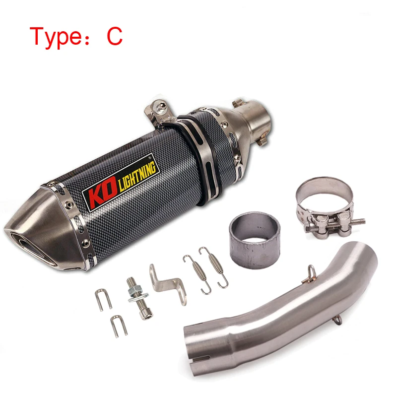 Motorcycle Exhaust System Middle Link Tube Slip On 51MM Mufflers Pipe Modified For Duke 250 390 RC390 250ADV 390ADV 2022 2023