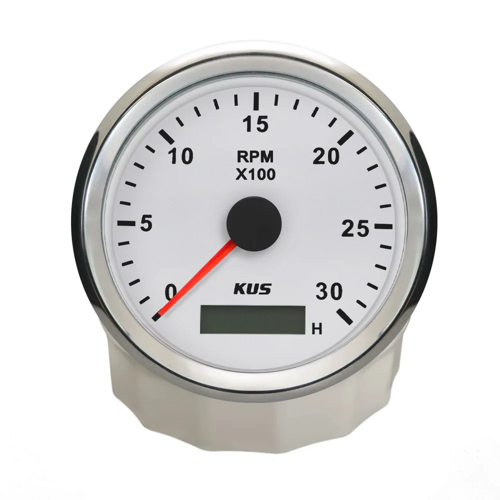 

KUS Car 85mm Tachometer with Hour Meter 0-3000RPM 4000RPM 0-6000RPM 0-8000RPM with Red Yellow Backlight 9-32V