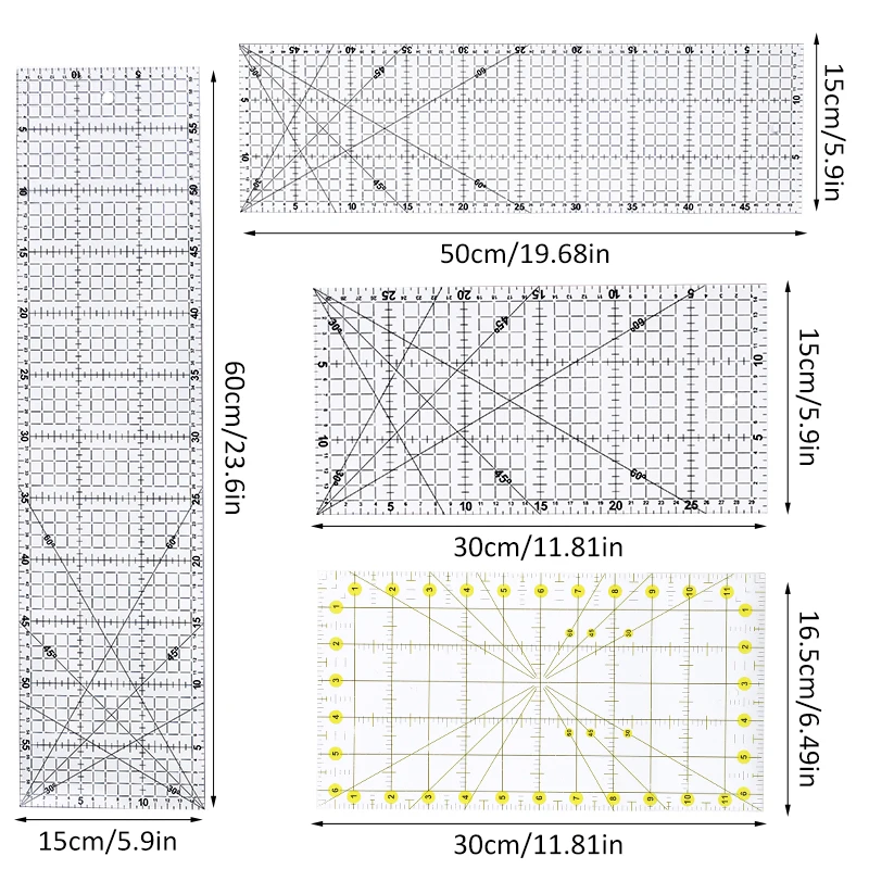 Patchwork Ruler Quilting Tools Sewing Patchwork Ruler Fabric Cloth Cutting Ruler Drawing Ruler Tailor Sewing Accessories Tools