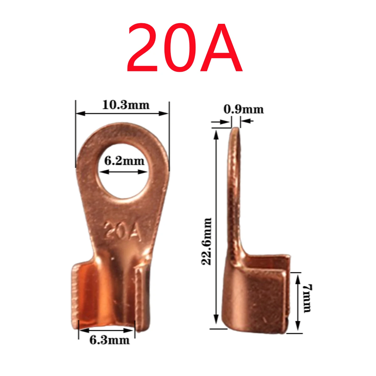 5/10/25PCS Terminal OT Series 10 20 30 40 50 60 80 100 150 200A Splice Wire Copper Shape Circular Naked Cable Connector Open Lug