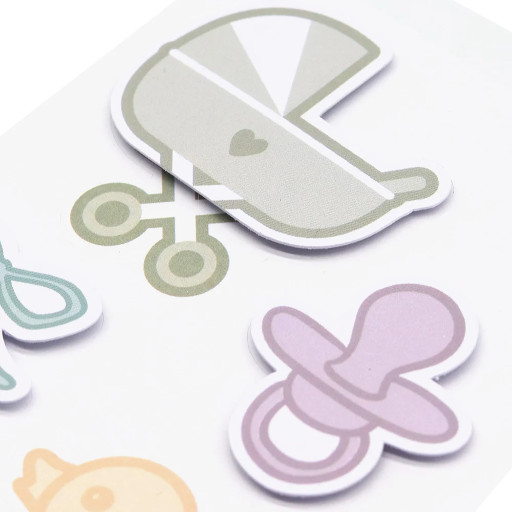 Creative Path 3D-Aufkleber aus Pappe für Babysachen, 3 Stück, niedliche Babyflasche, Nippel, Ente, dekorative Aufkleber für die Herstellung von Tagebuchkarten – Detail 7