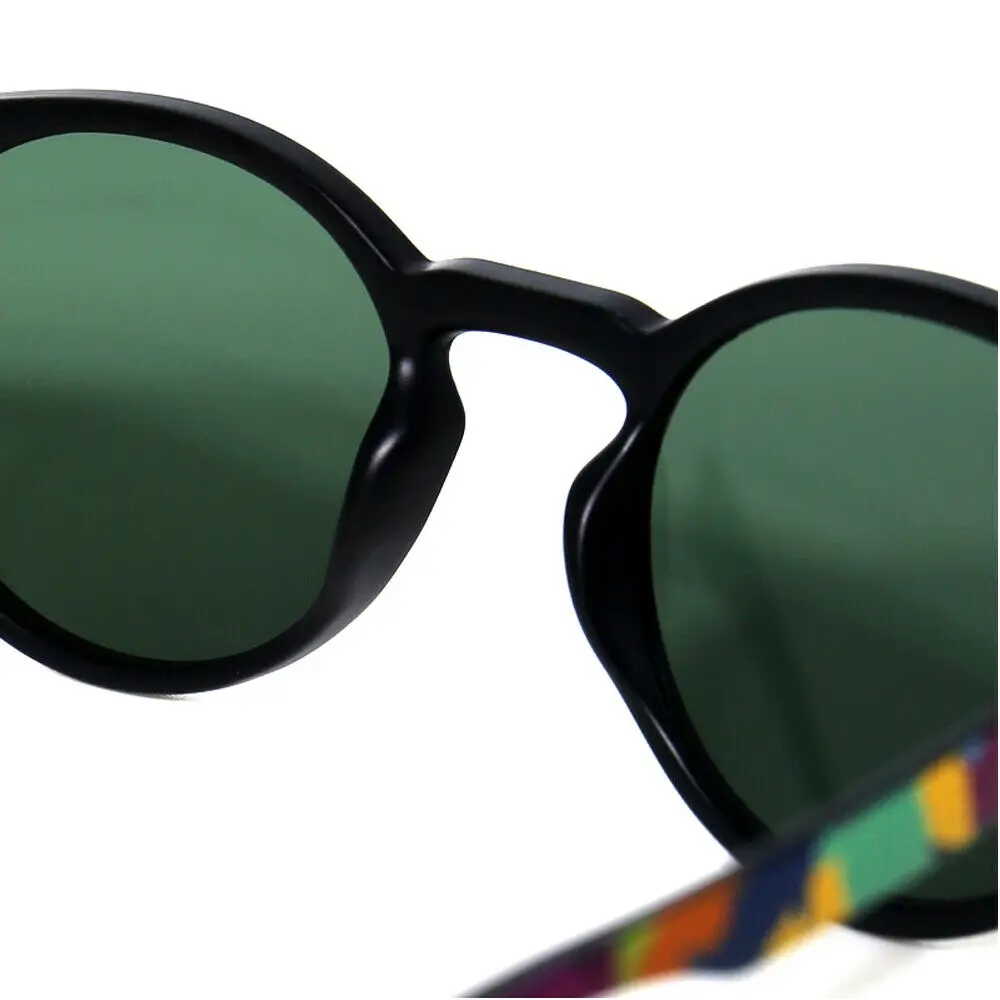 Womens Round Sunglasses for men Polarized Vintage 100% UV Protection Top Quality Lightweight Retro fashion sunglasses Black Grey