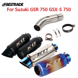Exhaust System For Suzuki GSR 750 GSX-S 750 All Year Exhaust Muffler Tips 51mm Slip On Middle Link Connect Pipe Stainless Steel
