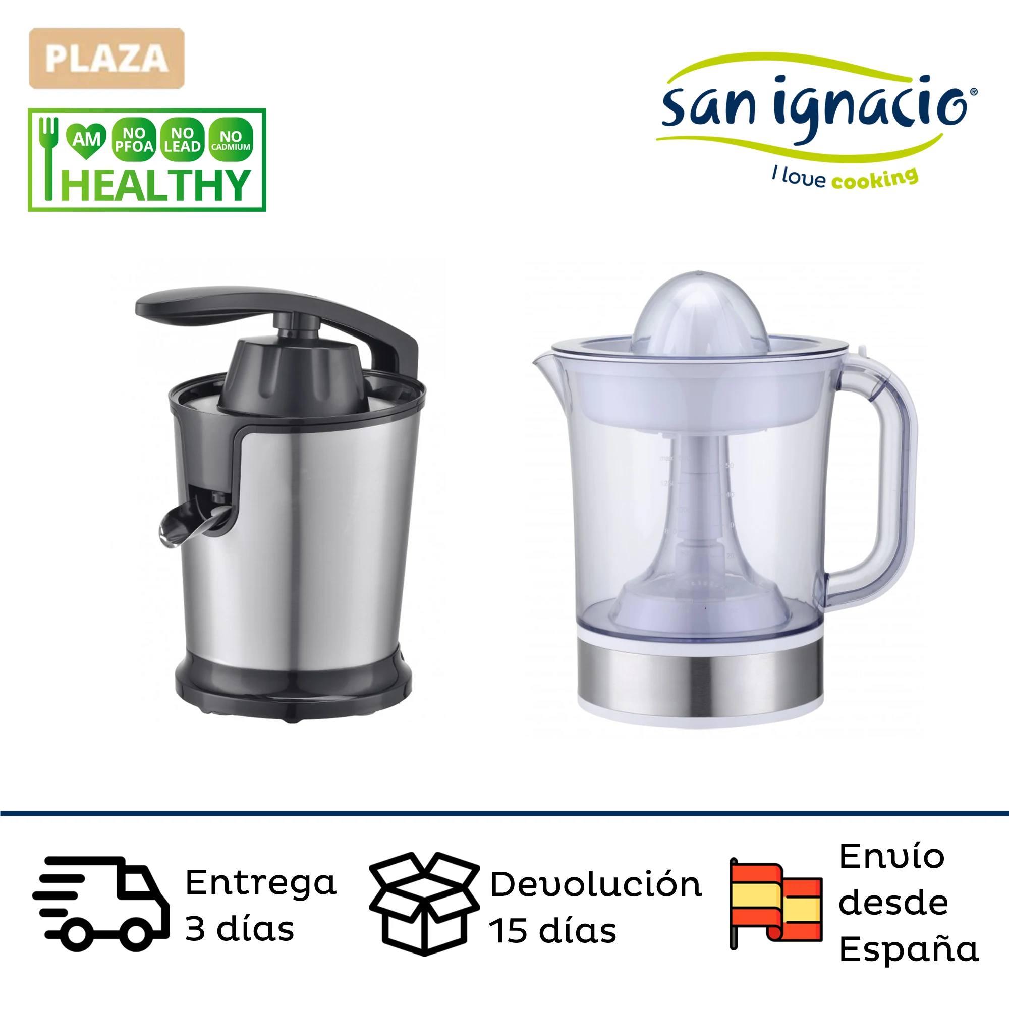 85w SAN IGNACIO squeezers in stainless steel or 40w suitable for dishwasher