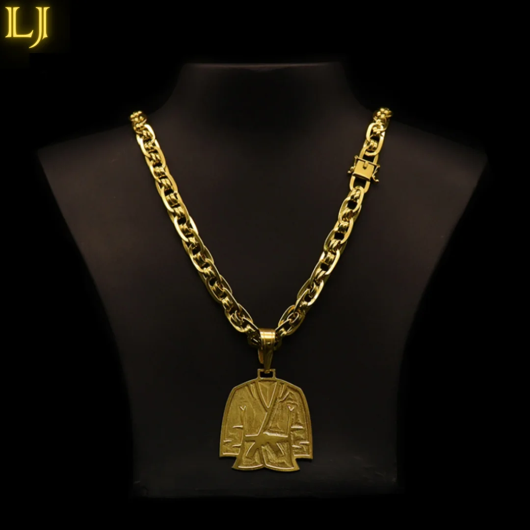 10MM Emperor Chain Set + Kimono Pendant Ancient Coin Black Band®(Nordic Gold) Eternal in Color Guarantee!