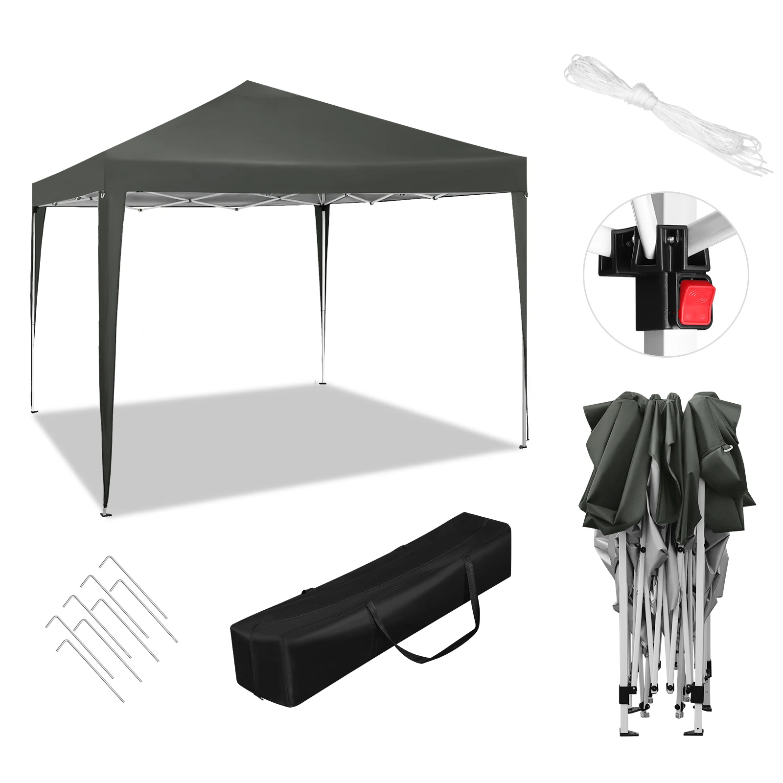 Pop-Up Folding Event Garden Gazebo Patio Waterproof Camping Festival Pagoda Tent Sun Protection for Wedding Beach Party