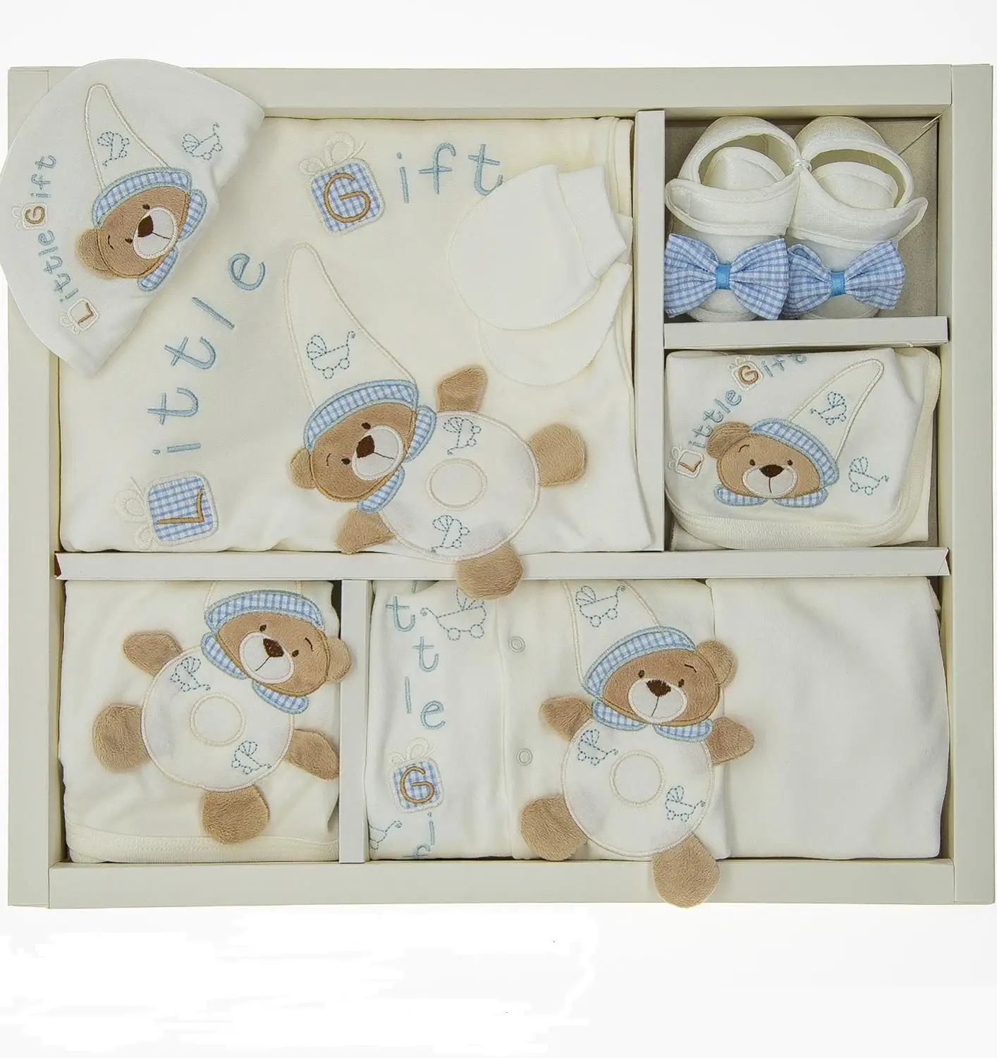 Baby Boys Clothing Sets Newborn  Cotton Basic Essentials With Sweat Bear Figure 10 Piece Layette Wellcome Home Gift 0-3 Months