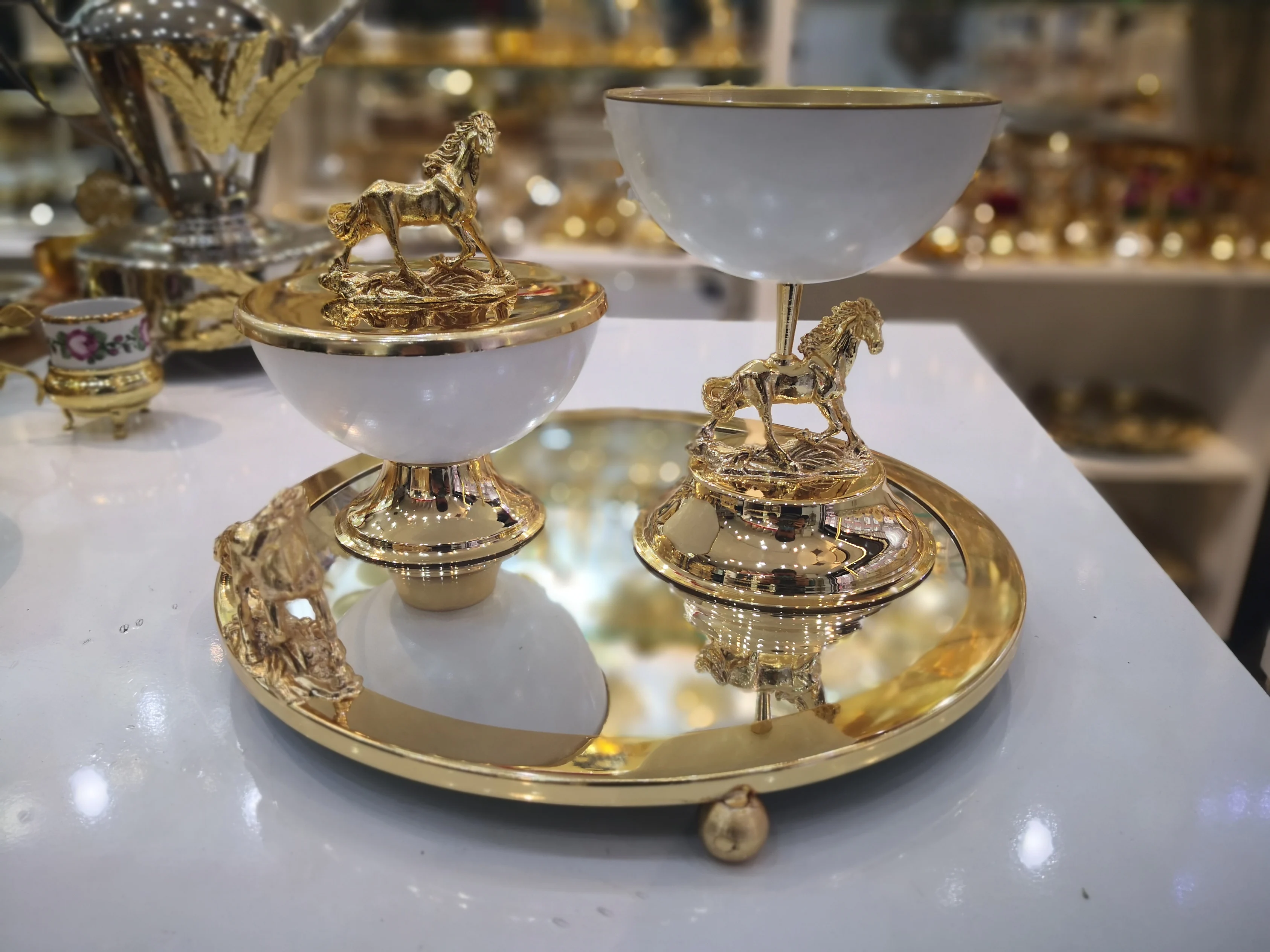 Turkish Horse Censer Incense with Covering  Box and Tray for Home and Decorative ornaments