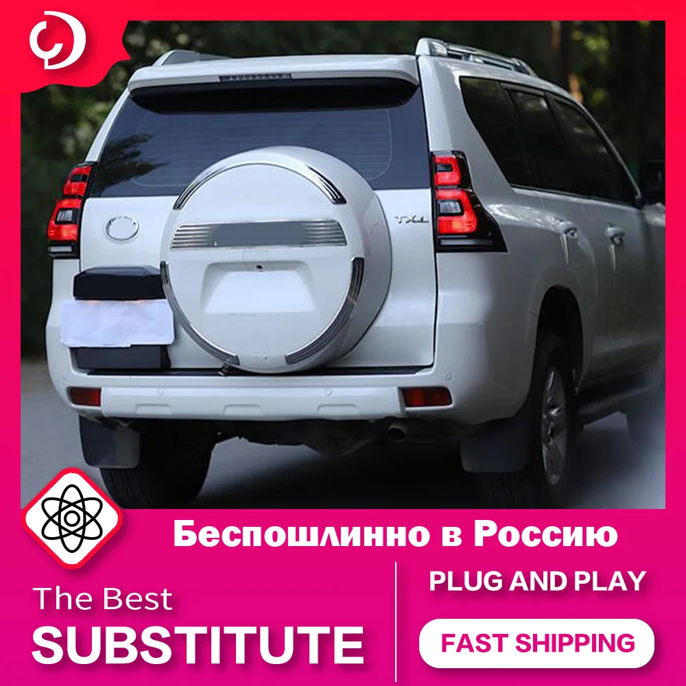 AKD Car Styling Taillights for Toyota Prado 2010-2020 LED DRL Running Turn Signal Rear Reverse Brake Light Replacement