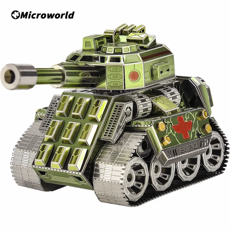 

Microworld 3D металлические головоломки Q версия наборы моделей танков DIY лазерная резка сборка головоломки игрушки рождественские подарки для подростков