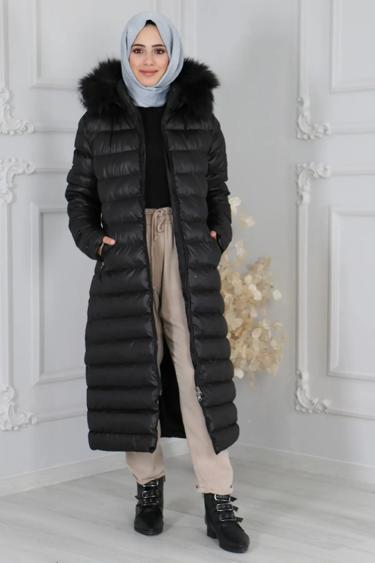 Women\'s Black Inflatable Coat