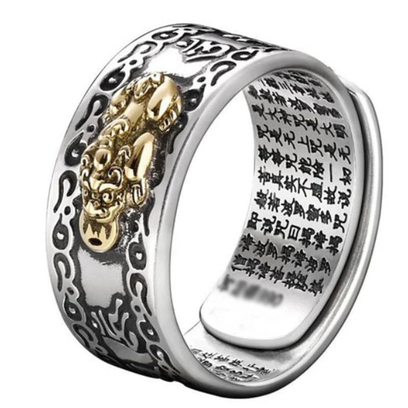 Vintage Pixiu Ring Chinesischer Feng Shui Unisex Amulett Verstellbarer Ring Für Männer Frauen Bringen Reichtum Viel Glück Schmuck Geschenk – Detail 30
