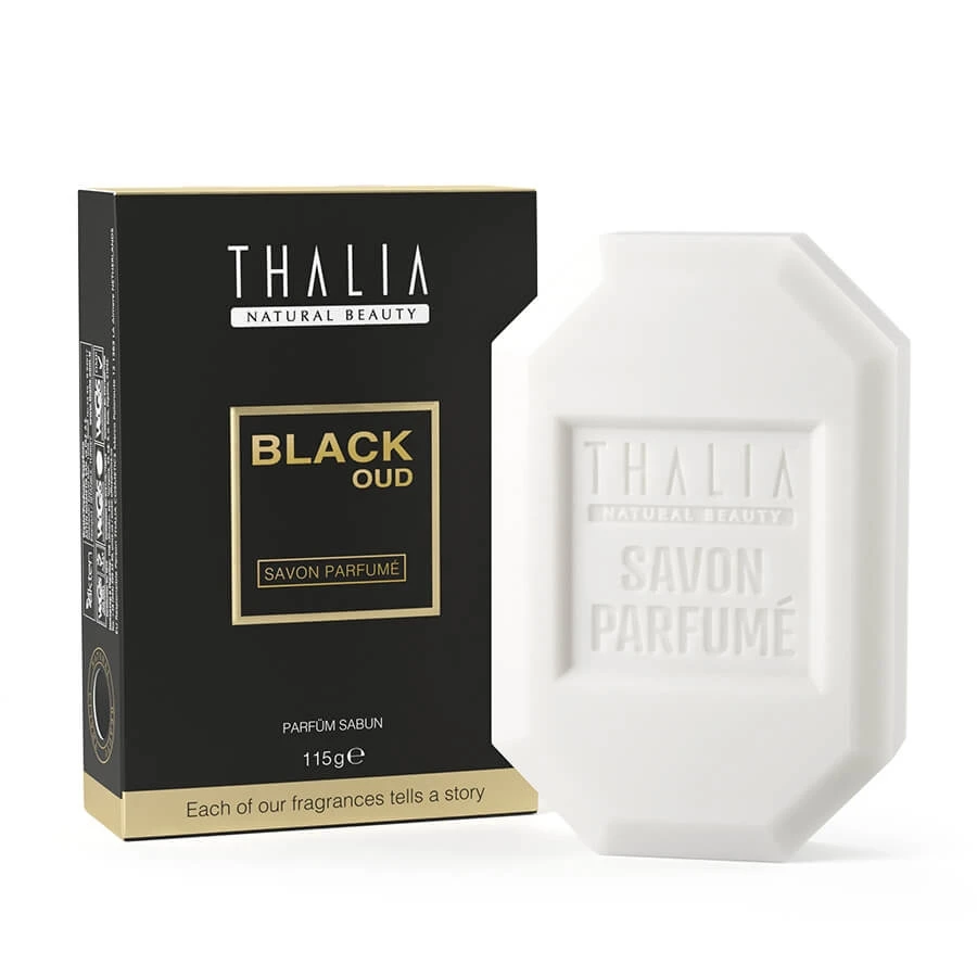 Thalia Black Oud Unisex Perfume Soap 115 g. Rose And Fruit Scented Solid Soap. Perfumed Soap.