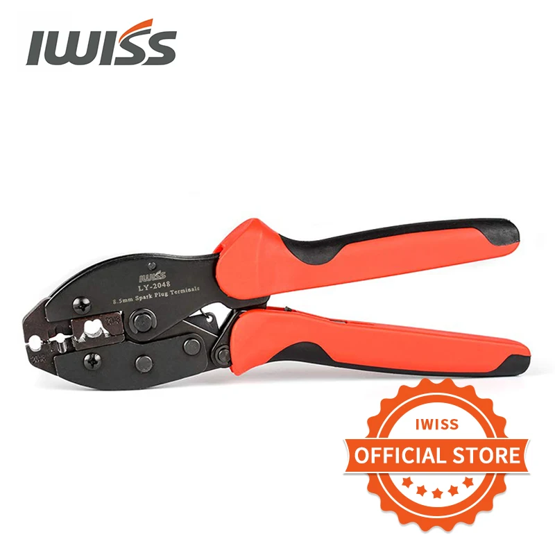 iwiss ratchet spark plug wire crimper fio de ignicao e terminais ly2048 ferramentas dia crimping 85 milimetros 01