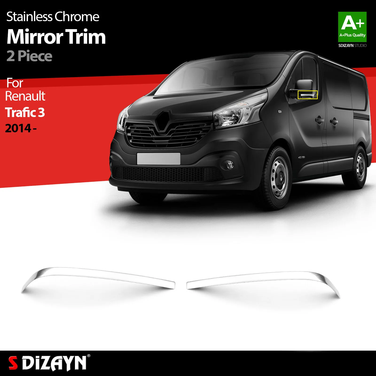 

S Dizayn For Renault Trafic Chrome Mirror Trim Stainless Steel 2 Pc Exterior Car Accessories Parts Auto Products Stickers Stylin